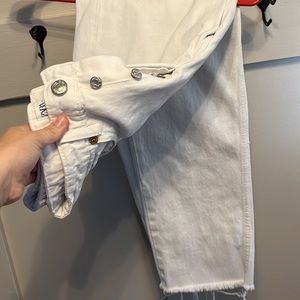 Zara white straight leg jeans